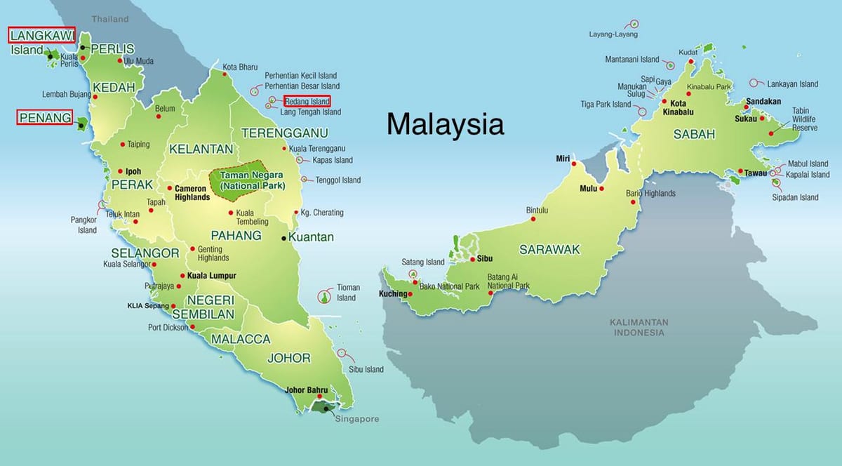 karta över malaysia beach resorts