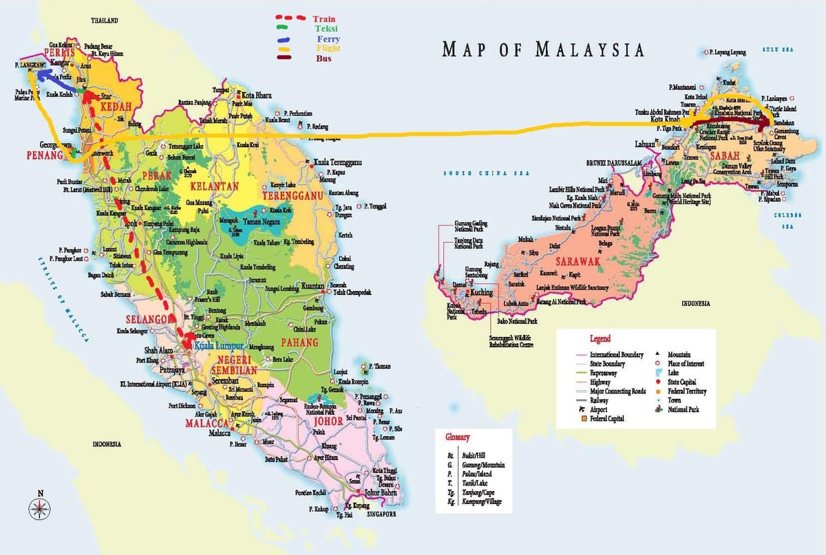 karta över malaysia buss