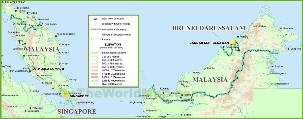 malaysia geografi karta