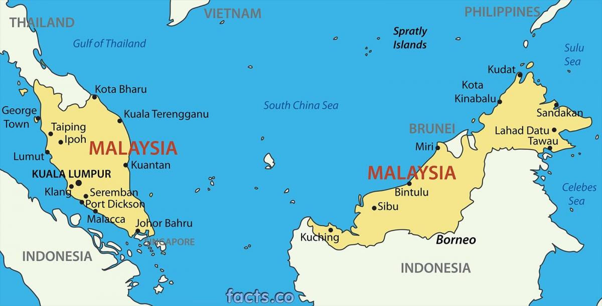 en karta över malaysia