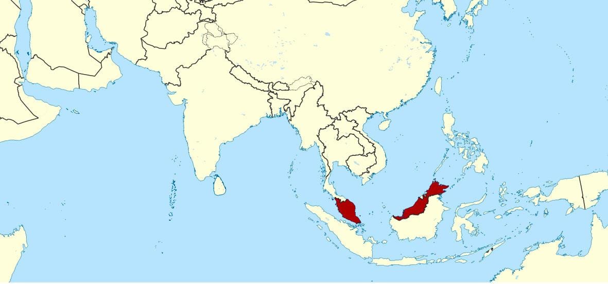 karta som visar malaysia