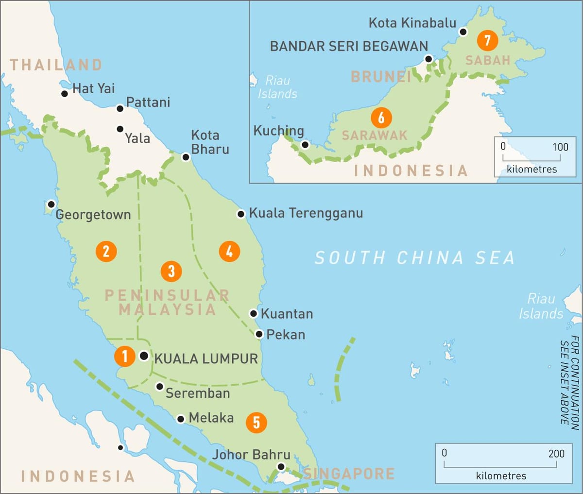 malaysia regioner karta