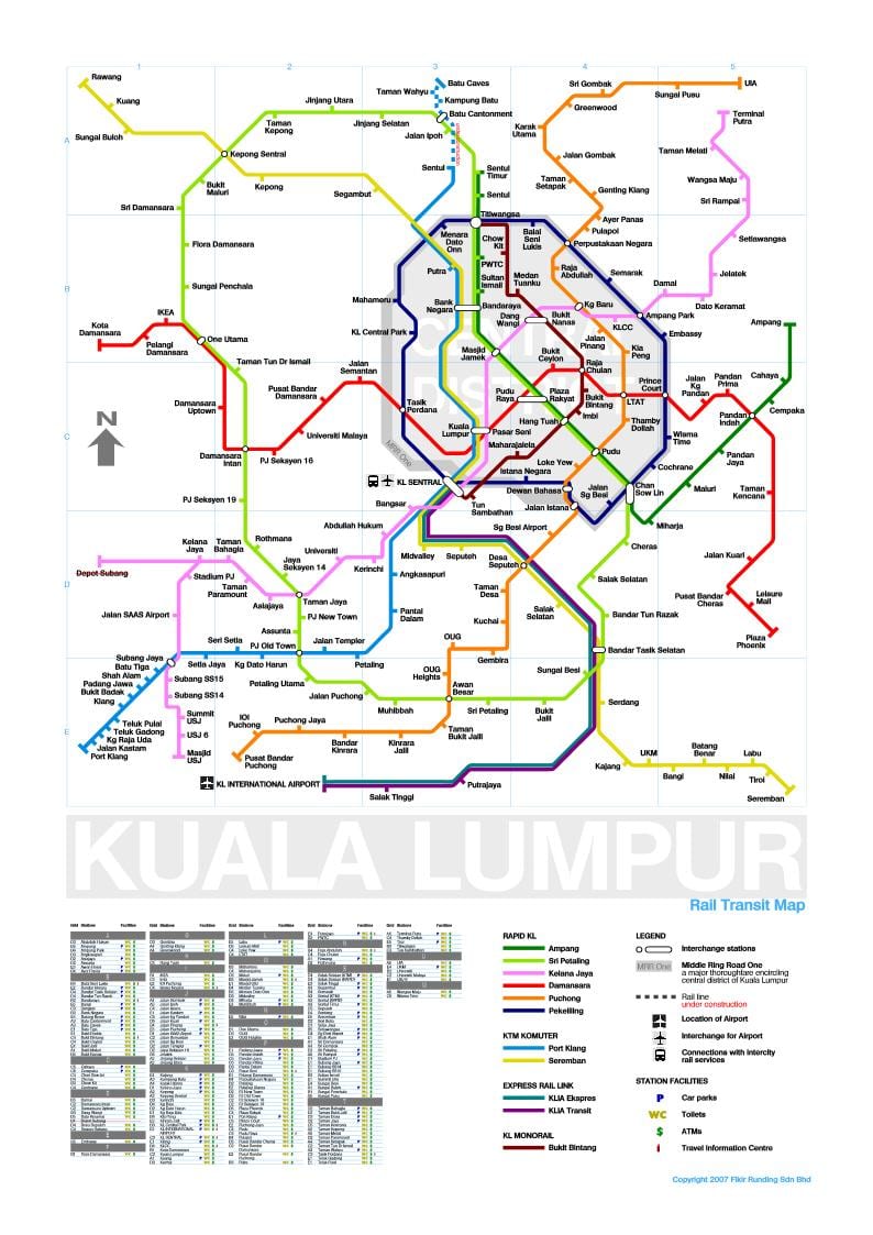 mrt linje 3 rutt karta malaysia