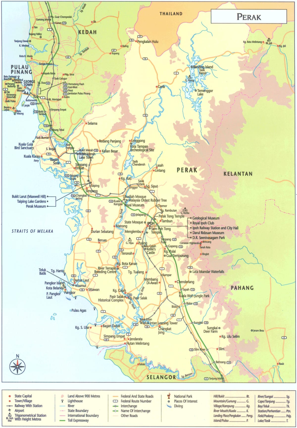 karta över perak staten malaysia