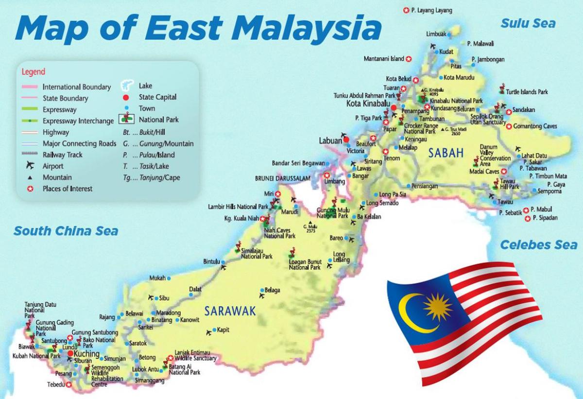karta över östra malaysia