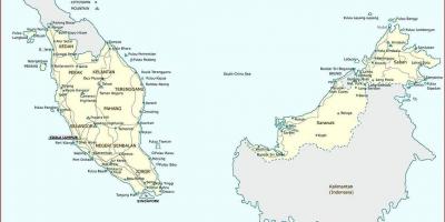 Detaljerad karta över malaysia