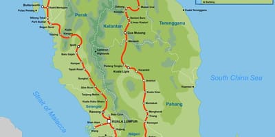 Malaysia tåg karta 2016