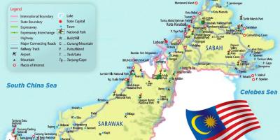 Karta över östra malaysia